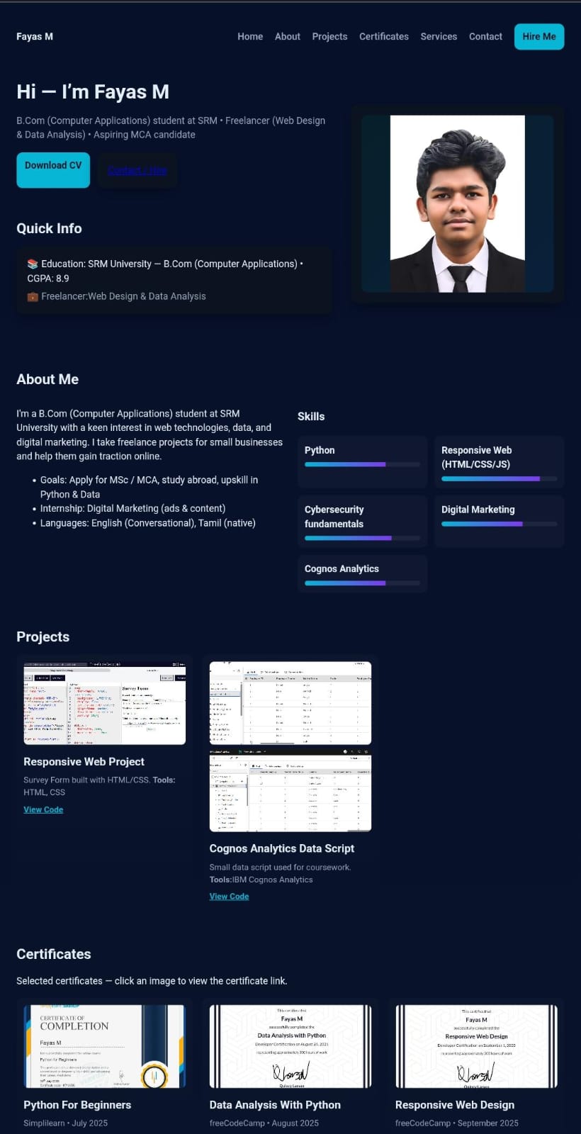 Personal Portfolio Website